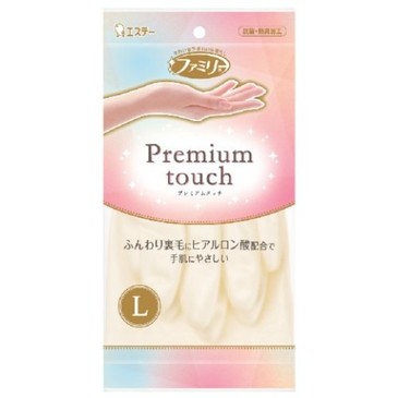 Перчатки Premium touch бытовые, пропитаны гиалуроной кислотой, L (белый) St 