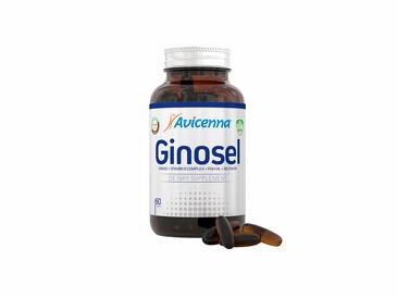 БАД. Гиносел (гинкго билоба, селен, омега-3, комплекс витаминов В) 60 капсул Avicenna