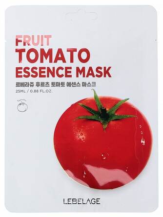 Маска для лица тканевая с экстрактом томата fruit tomato essence mask 25 мл Lebelage