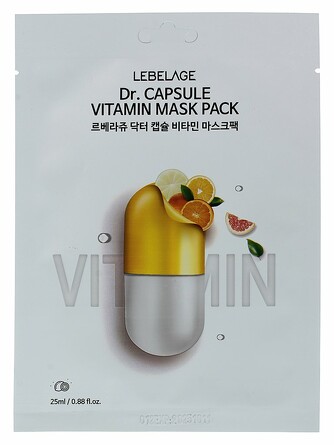 Маска для лица тканевая витаминная levelage dr. capsule vitamin 25 мл Lebelage