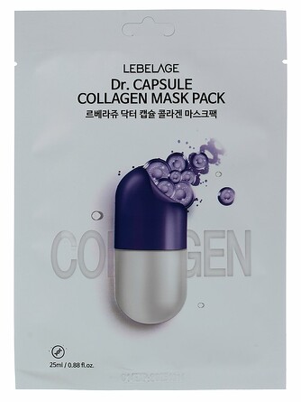 Маска для лица тканевая с коллагеном levelage dr. capsule collagen 25 мл Lebelage