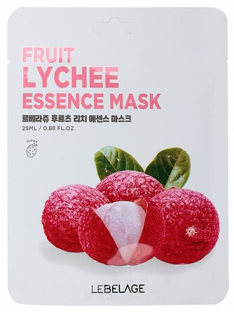 Маска для лица тканевая с экстрактом личи fruit lychee essence mask 25 мл Lebelage