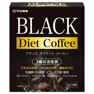 Пищевая добавка. Кофе Diet для контроля веса с тремя видами активированного угля и лактобактериями, 16 шт. Yuwa