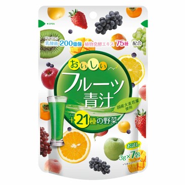 Пищевая добавка. Японский Аодзиру с ферментами из 96 видов овощей и фруктов и молочнокислыми бактериями с фруктовым вкусом, 7 шт Yuwa