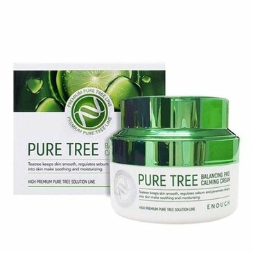 Крем для лица с экстрактом листьев чайного дерева pure tree balancing pro calming cream 50 мл Enough