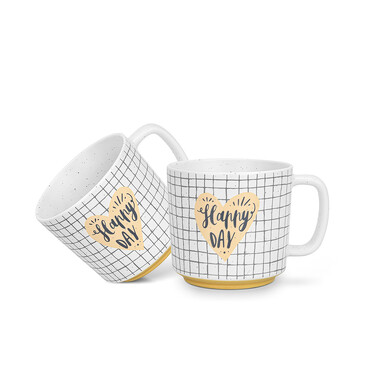 Набор кружек (2 шт.) 490 мл HAPPY DAY CHECKED (фарфор) Fissman