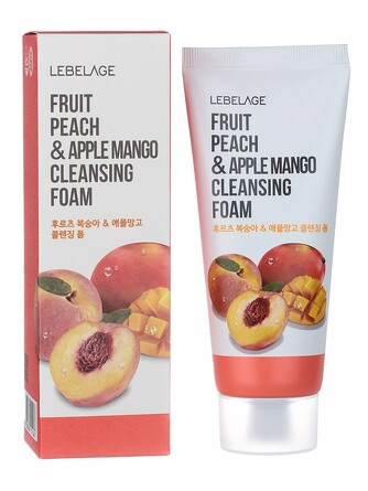 Пенка для лица очищающая с экстрактами персика и манго lebelage fruit peach&apple mango cleansing foam Lebelage