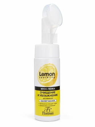 Мусс-пенка для умывания очищение и увлажнение Sparkling Lemon, 170 мл Floresan