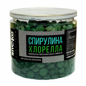 Пищевая добавка. Таблетки Спирулина, хлорелла, 350 г Sneko gold