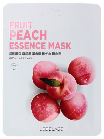 Маска для лица тканевая с экстрактом персика fruit peach essence mask 25 мл Lebelage