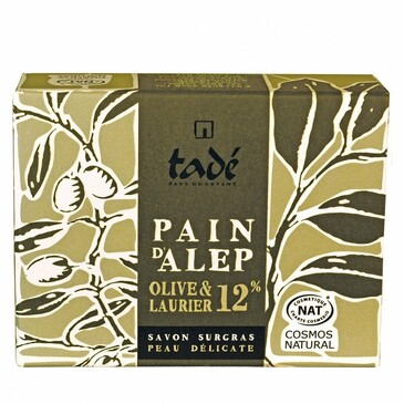 Мыло алеппское с лавровым маслом 12% pain d'Alep cosmos nat 100 г Tade