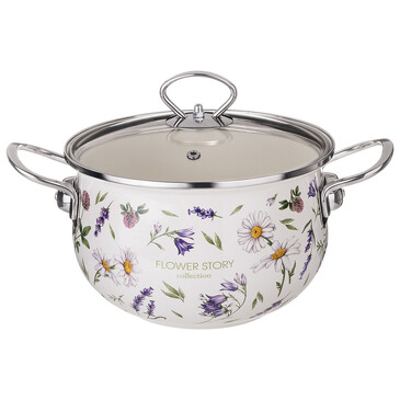 Кастрюля со стеклянной крышкой Flower Story (2,8 л, Ø 20 см) Agness