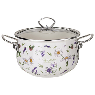 Кастрюля со стеклянной крышкой Flower Story (3,8 л, Ø 22 см) Agness