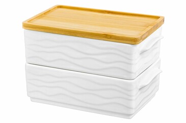 Набор блюд с крышкой для холодца (2 шт.) Айсберг волны, 800 мл Elan Gallery