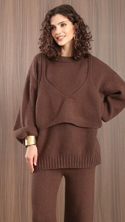 Костюм из шерсти (лиф, джемпер и брюки) Nastya Sergeeva by May Be