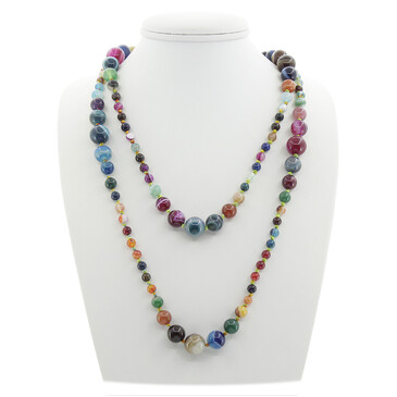 Бусы Равновесие агат разноцветный, длина 150 см Агат77