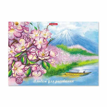 Альбом для рисования на клею Цветущая Япония, А4, 20 листов (10 шт.) ErichKrause