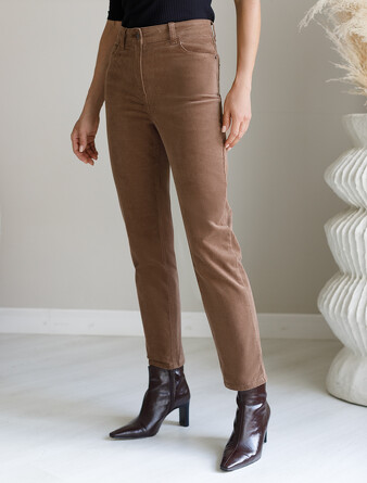 Брюки укороченные слим из микро вельвета Vilatte