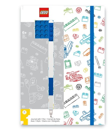 Книга для записей (96 листов, линейка) с синей гелевой ручкой Lego