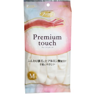 Перчатки Premium touch бытовые, пропитаны гиалуроной кислотой, M (белый) ST 