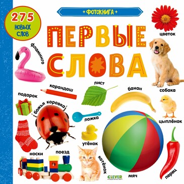 Книжки-картонки. Фотокнига. Первые слова Clever