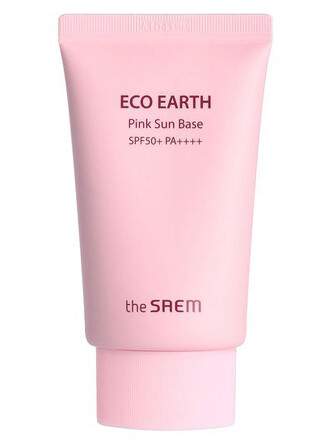 Крем-База для лица солнцезащитная с каламиновой пудрой eco earth pink sun base spf 50+ pa++++, 50 мл The Saem