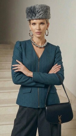 Жакет из плотного джерси с застежкой на молнию Nastya Sergeeva by May Be