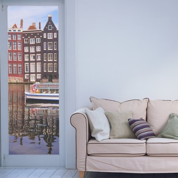 Витражный постер Амстердам Виниловая лепота