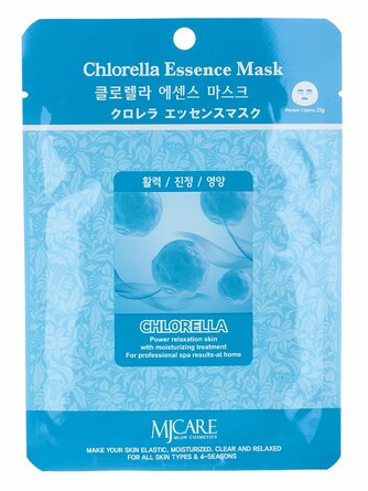 Маска тканевая для лица хлорелла chlorella essence mask 23 г Mijin