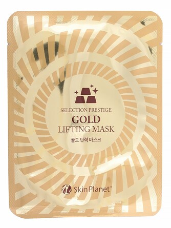 Маска тканевая для лица с золотом лифтинг-эффект skin planet gold lifting mask 25гр Mijin