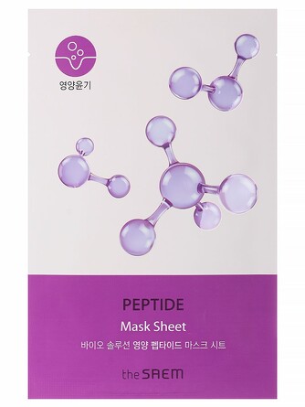 Маска для лица на тканевой основе с пептидами nourishing peptide 20 г The Saem