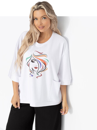 Футболка свободная с карманами Красота внутри Charuttimoda