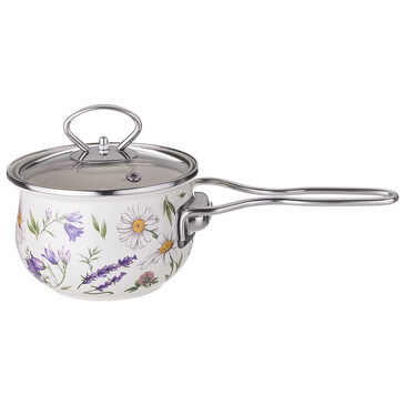 Ковш эмалированный  Flower Story (0,9 л, 14 см) Agness