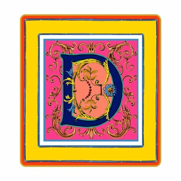Мини-поднос подарочный Ortigia letter D 15х15см Baci Milano