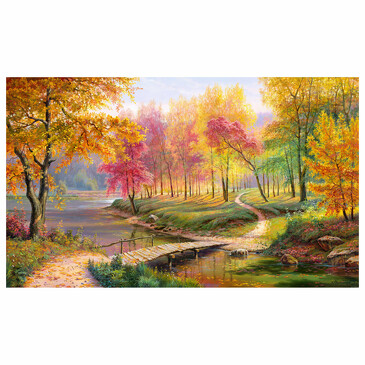 Картина стразами, 40х50см, Осень в старом парке Остров сокровищ