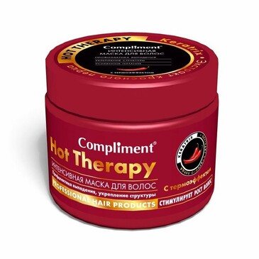 Горячая маска-обертывание Hot Therapy Глубокое восстановление для ослабленных и поврежденных волос, 500 мл Compliment