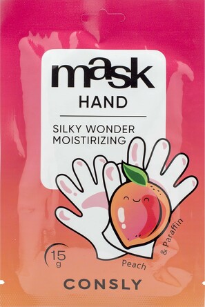 Парафин-маска для рук Silky Wonder с экстрактом персика в виде перчаток, 15 г Consly