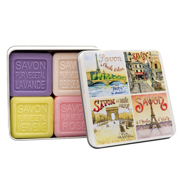 Набор мыла в металлической коробке (4 шт.). Париж, 400 г La Savonnerie de Nyons