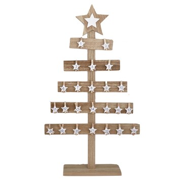 Адвент-елочка желаний с белыми звездами 70х40 см Due Esse Christmas