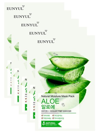 Набор масок для лица тканевых с экстрактом алоэ (5 шт.) Eunyul