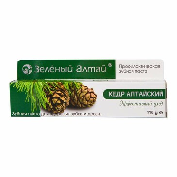 Зубная паста Кедр Алтайский, 75 гр Зеленый Алтай