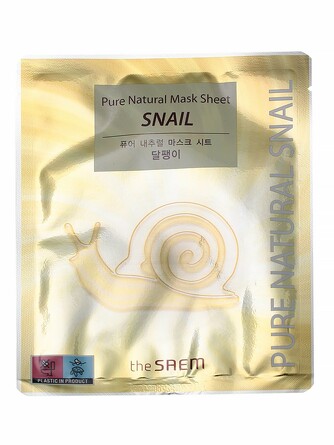 Маска для лица тканевая pure natural mask sheet [snail] 20мл The Saem