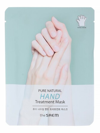 Маска для рук pure natural hand treatment mask (2 шт. по 8 г) The Saem