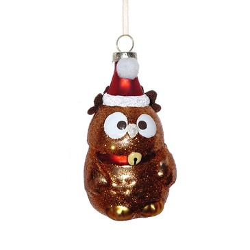 Украшение ёлочное Сова 10 см