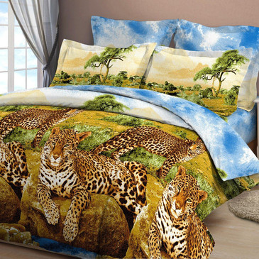 Комплект постельного белья Леопарды у воды Миледи