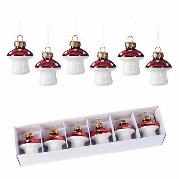 Набор новогодних украшений Украшение грибочки (6 шт. по 5 см) Goodwill M&G