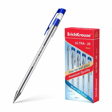 Ручка шариковая ULTRA-20 Stick Classic 0.7, Super Glide Technology, цвет чернил синий (12 шт.) ErichKrause