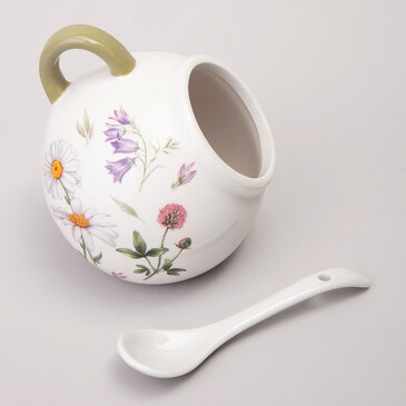 Солонка с ложкой Flower Story (9,5х10 см, 170 мл) Agness