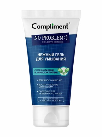Нежный гель для умывания No problem с пребиотиками и аминокислотами, 200 мл Compliment
