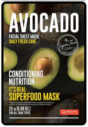 Тканевая маска It's Real Superfood Mask с экстрактом авокадо 23мл Dermal